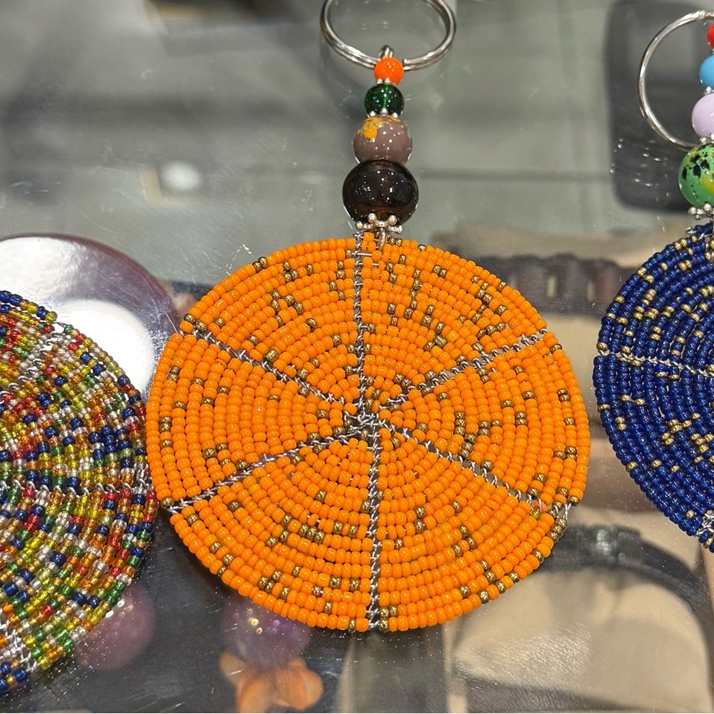 Sleek Silver and Orange Card Holder Key Accessory